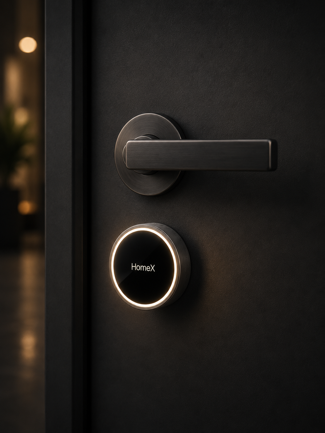 HomeX smart lock glowing ring close-up